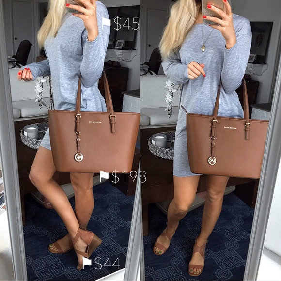 👜 MICHAEL KORS BROWN LEATHER LARGE BAG! - Picture 2 of 8